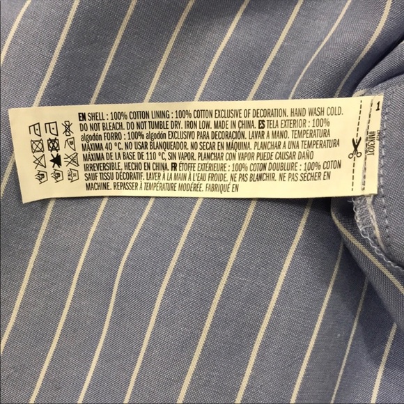 Blue Pinstripe Boho Blouse with Tie - Picture 7 of 8